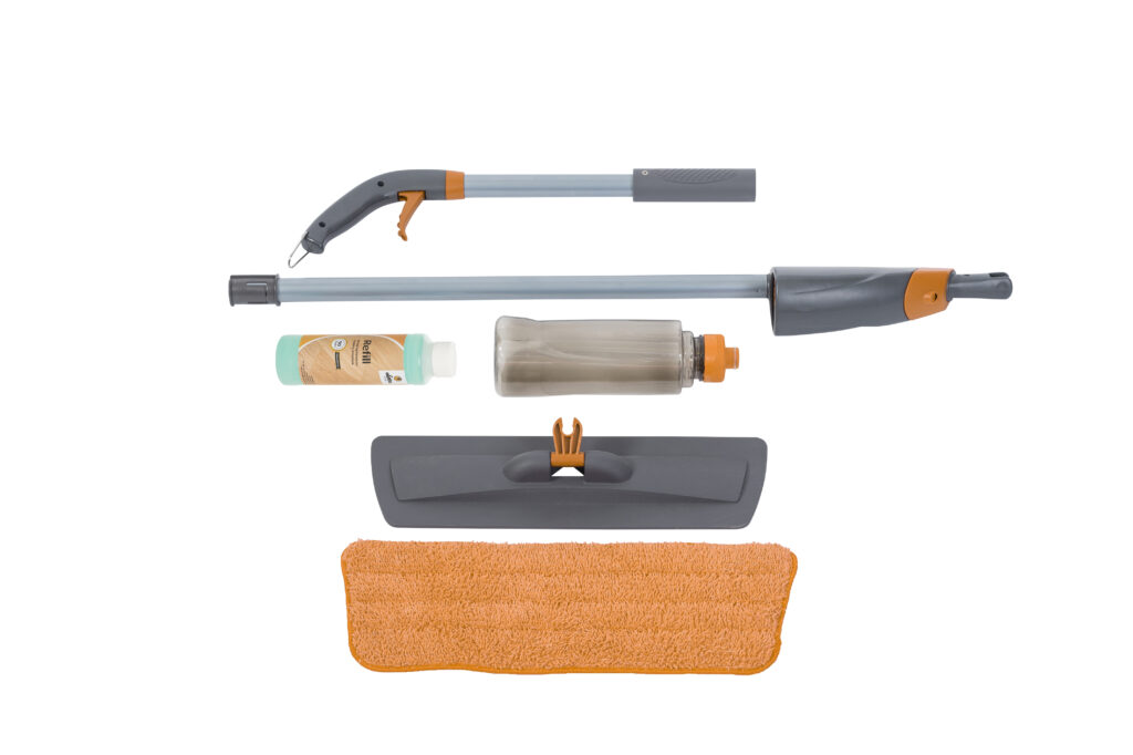 SprayMop, Microfaserbezug, Nachfüllbehälter und Konzentrat SprayMop, Microfaserbezug, Nachfüllbehälter und Konzentrat